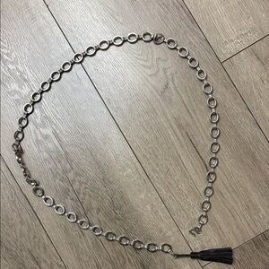 Chic Silver belt with Black Tassel